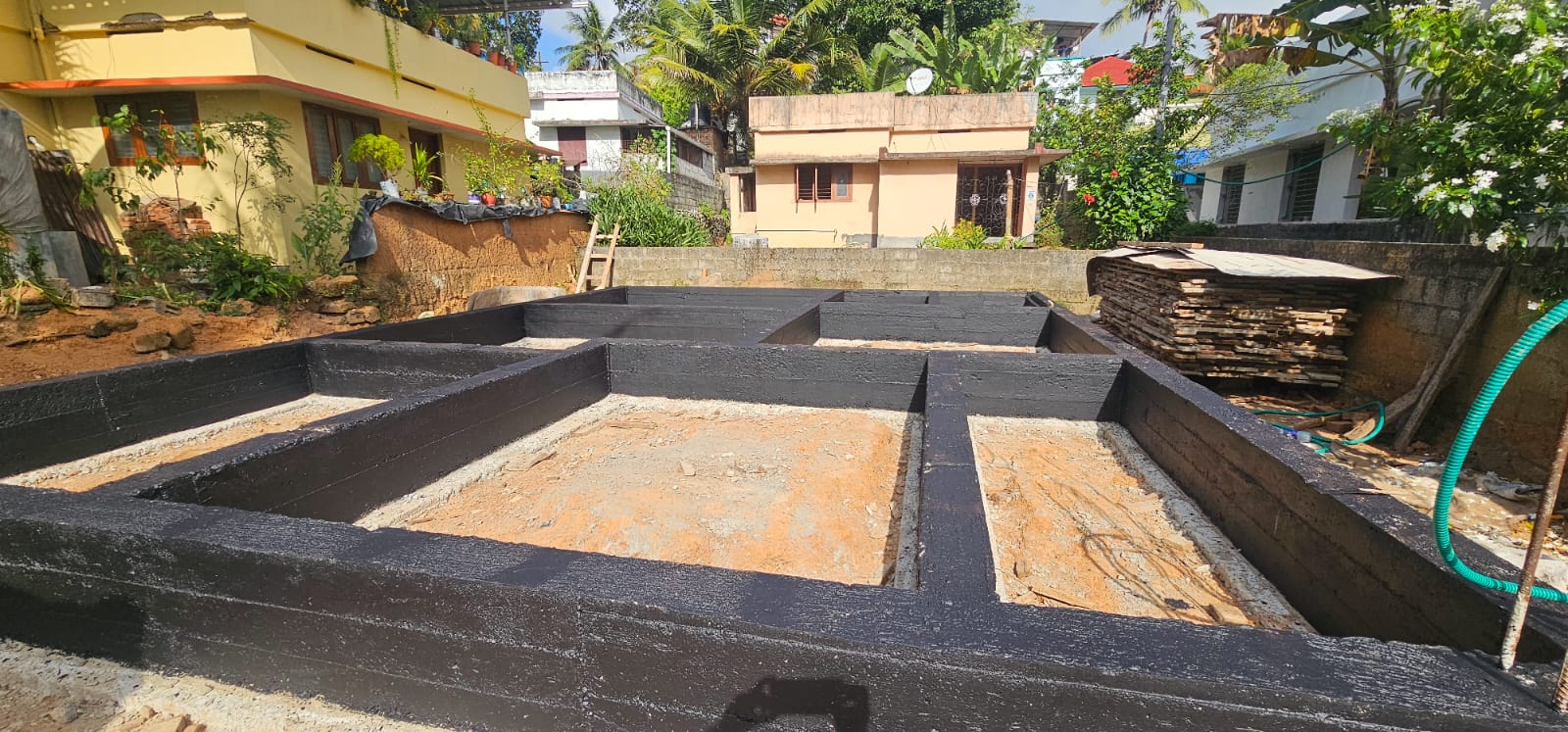 Basement & Plinth Beam Work with Waterproofing | AKS Constructions Trivandrum